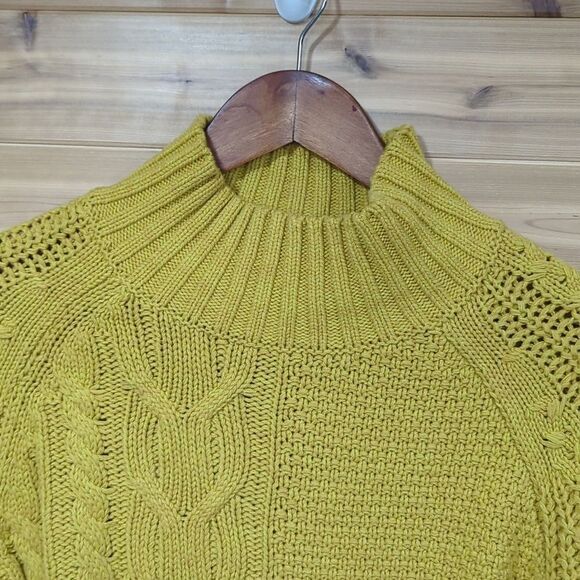 Sundance Sweater Womens Small Golden Yellow Cable Knit Boho - Picture 2 of 8